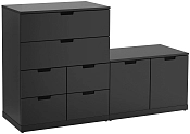 Комод Генри -8 black МДФ НОРДЛИ Икеа (IKEA)