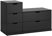 Комод Генри -9 black МДФ НОРДЛИ Икеа (IKEA)
