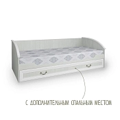 Кровать детская 38 попугаев Классика 95 с дополнительным спальным местом (Рамух белый)
