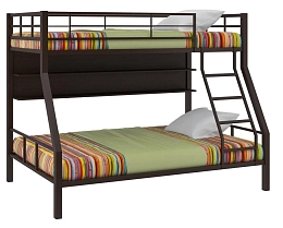 Кровать двухъярусная металлическая Гранада 1 с полкой коричневый/венге