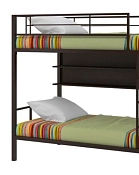 Кровать двухъярусная металлическая Севилья 2 с полкой коричневый/венге