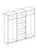 распашной София-4 Икеа (IKEA) шестидверный с зеркалом мдф