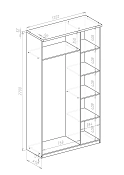 распашной София-6 Икеа (IKEA) трехдверный с зеркалом мдф