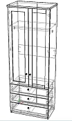 распашной София-18 Икеа (IKEA) двухдверный с зеркалом мдф