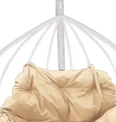 Кокон XL белое с бежевой подушкой без ротанга