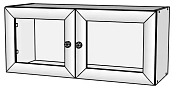 Антресоль на 2-створчатый шкаф Билли белый Икеа (IKEA) стекло
