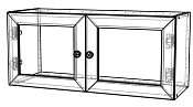 Антресоль на 2-створчатый шкаф Билли венге Икеа (IKEA) стекло