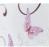 двухдверный Фея со стразами зеркало с бабочками розовый